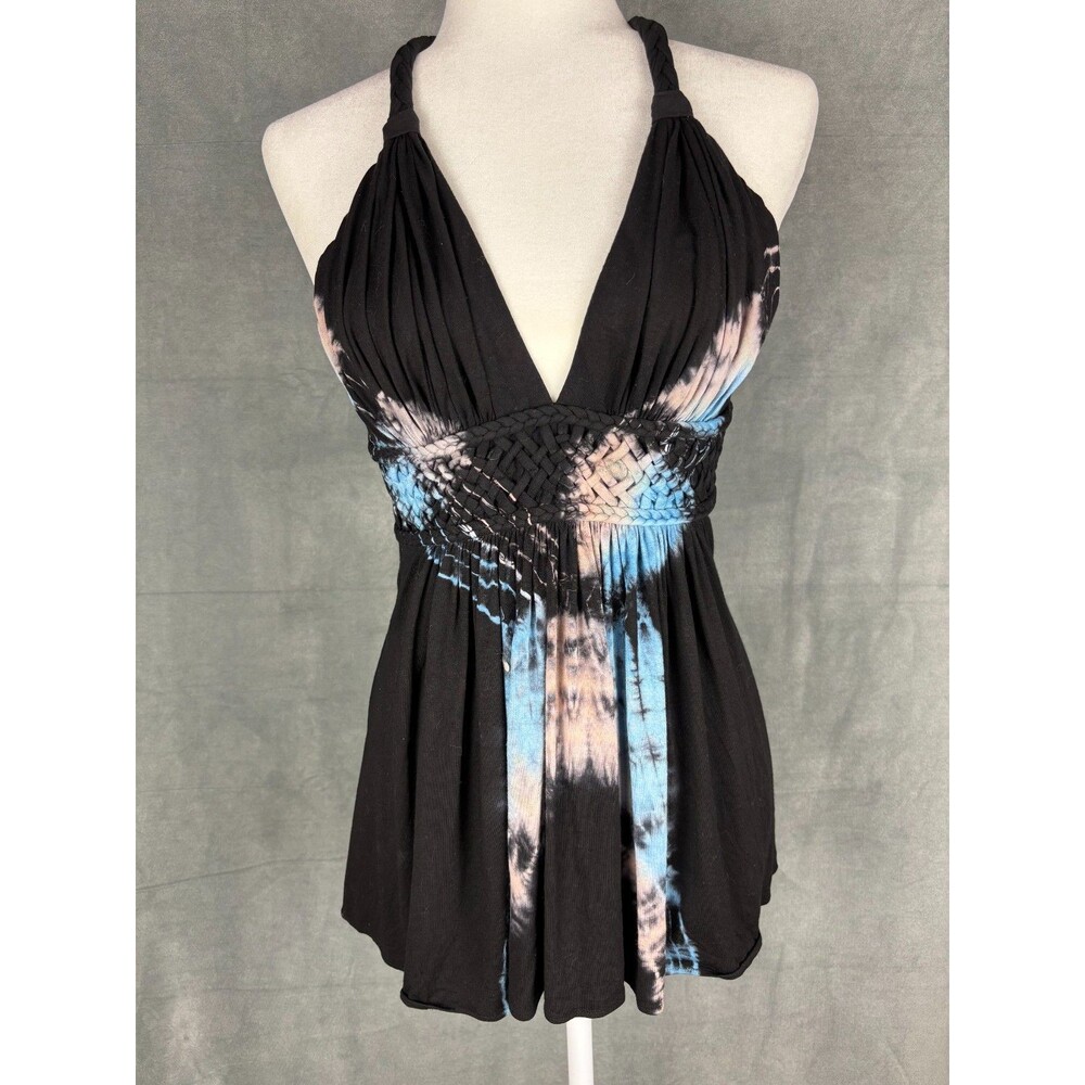 Sky Brand Halter Micro Mini Dress / Top Size S/M Tie Dye Fairy Grunge Boho Y2K